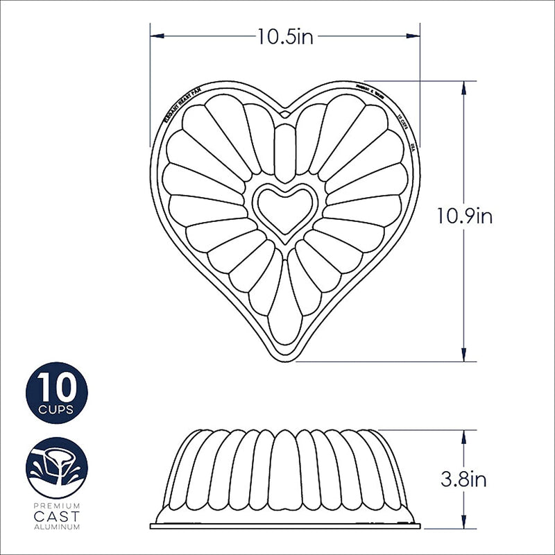 Nordic Ware Elegant Heart Bundt Pan