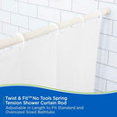 Kenney KN609L/87 Twist & Fit No Tools Spring Tension Standard Shower Curtain Rod with Non-Slip, Non-Scratch Ends, 42-72" Adjustable Length, Easy Install, Cream, 1" Diameter Rust Resistant Steel Tube