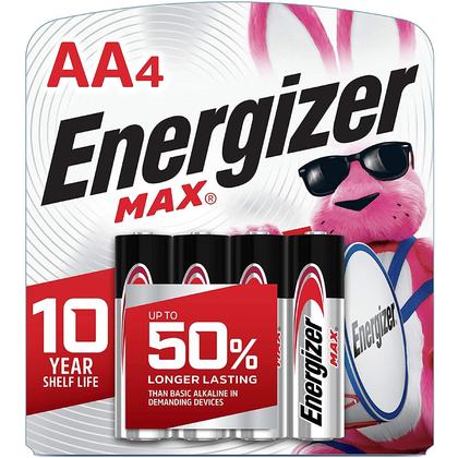 Energizer Max 4 Pack AA Batteries