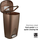 Umbra Bronze Brim Large Kitchen Trash Stainless Steel Foot Pedal 13 Gallon Step Garbage Can with Lid