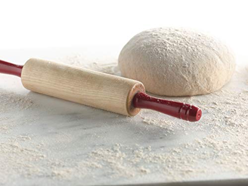 J.K. Adams 7-Inch Maple Bakers Rolling Pin with Red Handles