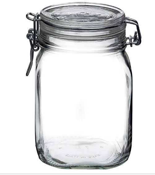 Bormioli Rocco Fido Clear Glass Jar with 85 mm Gasket , 1 Liter