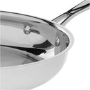 Cuisinart 10-inch stainless steel open skillet with riveted handles shown on a white background.