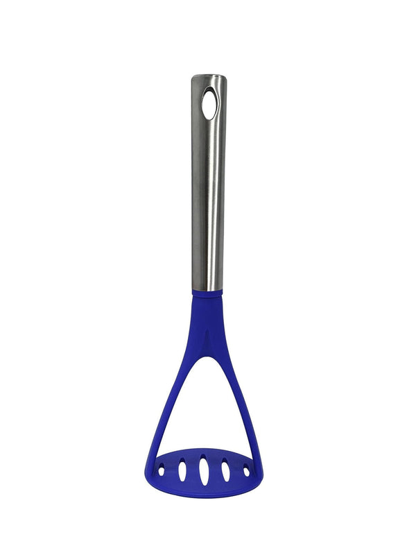 Millvado - Nylon Utensils, Potato Masher, SS Handle, Blue, 11"