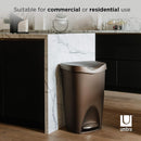 Umbra Bronze Brim Large Kitchen Trash Stainless Steel Foot Pedal 13 Gallon Step Garbage Can with Lid