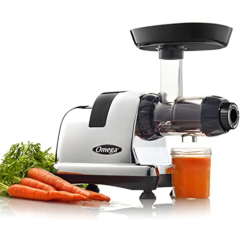 Omega J8006HDC Cold Press Juicer Machine, Vegetable and Fruit Juice Extractor and Nutrition System, Chrome