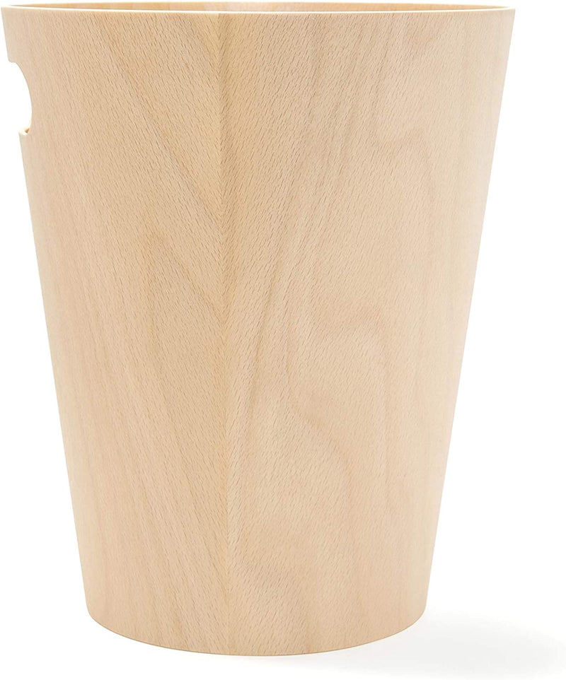 Umbra Woodrow, Natural 2 Gallon Modern Wooden Trash Can Wastebasket or Recycling Bin