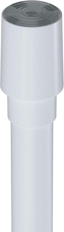 White Umbra Anywhere expandable room divider tension curtain rod displayed  on a white background.