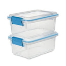 Sterilite 7.5 Qt Gasket Box, Stackable Storage Bin with Latching Lid and Tight Seal, Plastic Container to Organize Basement, Clear Base, Lid, 1-Pack