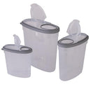 Kitchen Details 3 Pack Clear Food Storage Containers | Dimensions 10.8" L x 5.1" W x 15.7" H | Fridge & Freezer Safe| BPA Free | Flip Open Top | Kitchen Accessories | Cereal Containers |Clear