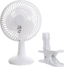 SOHLER 6-Inch Clip Convertible Table-Top & Clip Fan Two Quiet Speeds White