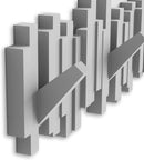 Umbra Sticks Multi Hook Coat Rack – Modern, Unique, Space-Saving Coat Hanger with 5 Flip-Down Hooks for Hanging Coats, Scarves, Purses and More, Gray