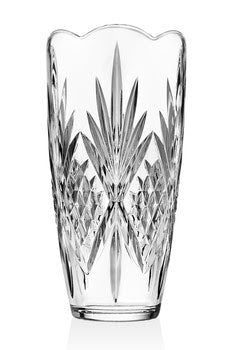 Godinger Flower Vase, Glass Vase, 12" Tall Vase, Dublin Crystal Collection