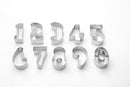 Fox Run Number 0 - 9 Cookie Cutter Set, Silver