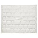 White Faux Leather Challah Cover with Silver Logo