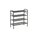 Uniware 4 Tier Black Metal Shoe Rack