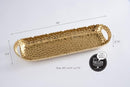 Pampa Bay Golden Millenium Titanium-Plated Porcelain Long Tray with Handles, 20 X 6.5 X 2.75in