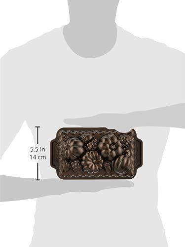 Nordic Ware Harvest Bounty Loaf Pan, One Size, Bronze