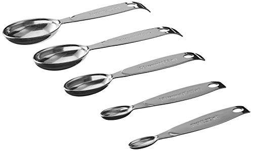 Cuisipro Stainless Steel Measuring Spoon Set, Odd Sizes, Silver