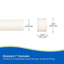 Kenney KN609L/87 Twist & Fit No Tools Spring Tension Standard Shower Curtain Rod with Non-Slip, Non-Scratch Ends, 42-72" Adjustable Length, Easy Install, Cream, 1" Diameter Rust Resistant Steel Tube