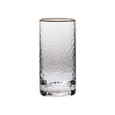 Vikko - Decor, Hammered, Highball Glass, Gold Rim, 10 oz