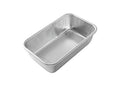 Nordic Ware natural aluminum rectangular loaf pan with smooth sides on a white background.