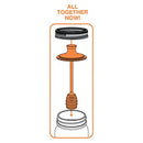 Jarware Honey Dipper Lid for Regular Mouth Mason Jars, Orange, 16-Ounce