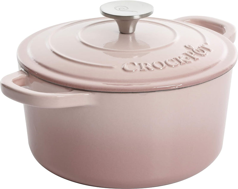 Crock-Pot Artisan Round Enameled Cast Iron Dutch Oven, 3-Quart, Blush Pink