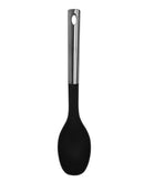 Millvado - Nylon Utensils, Solid Spoon, SS Handle, Black,13.5"