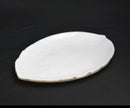 7.5" Opal Glass Gold Rim Leaf Dinner Plate