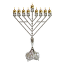 Oil Rambam Menorah Silver Plated 18"