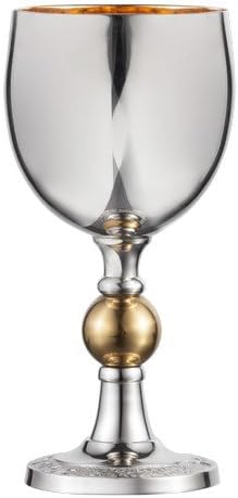 Kiddush Cup with Nickel Stem & Gold Interior