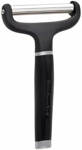 KitchenAid black cheese slicer with stainless steel blade, dishwasher safe.