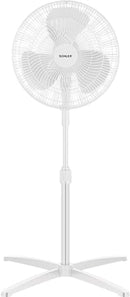 SOHLER Fan Portable 16 Inch Pedestal Fan, 3-Speed, 90° Oscillation, Adjustable Height, Standing Floor Fan  White