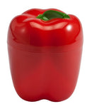 Red Hutzler Pepper Saver container shaped like a bell pepper.