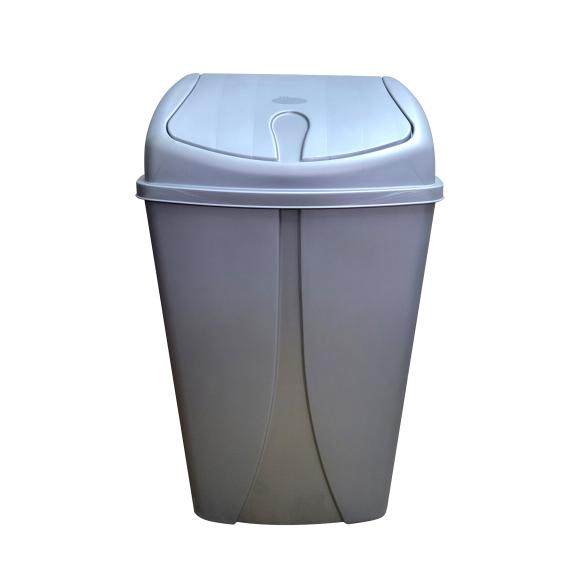 Plastic Swing Trash Bin 25 Liter, Grey