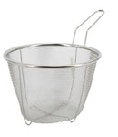 A 7" stainless steel deep fry strainer with a fine mesh and long handle, shown on a white background.