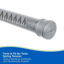 Kenney KN609L/13 Twist & Fit No Tools Spring Tension Standard Shower Curtain Rod with Non-Slip, Non-Scratch Ends, 42-72" Adjustable Length, Easy Install, Silver, 1" Diameter Rust Resistant Steel Tube