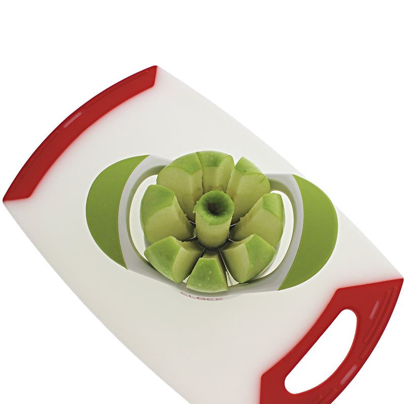 Elbee Home Upgraded Apple Slicer Cutter and Divider, Easy Grip Ultra Sharp Stainless Steel Blades, Easy to Clean, Makes Perfect Slices Every Time, Can Cut Large Apple