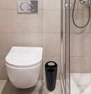 Superio Slim Bathroom Trash Can 2 Gallon Black Plastic Small Compact Waste Basket for Bedroom, Dorm, Under Office Desk Dustbin