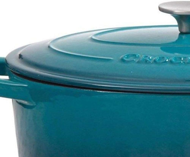 Crock-Pot Artisan Round Enameled Cast Iron Dutch Oven, 5-Quart, Teal Ombre