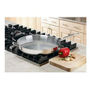 Cuisinart 14-inch stainless steel skillet with long handle and side helper handle.