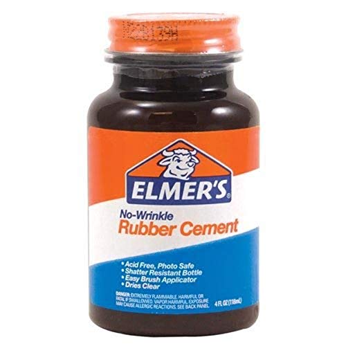 Elmers 4.1oz No-Wrinkle Rubber Cement With Brush