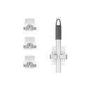 Superio Self-Adhesive Mop and Broom Holder, Wall Mounted Storage Organizer, 4-Pack, White.