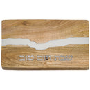 Wood Challah Board with White Polyresin Line 16.1"X11"