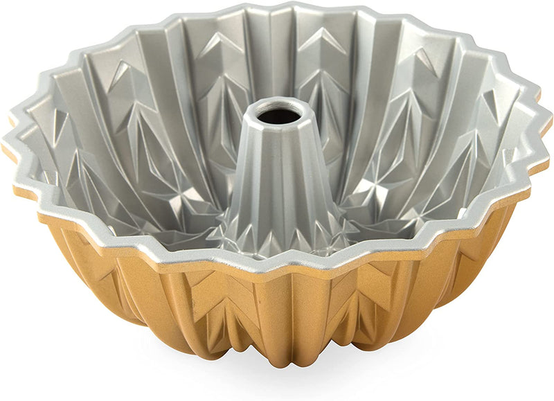 Nordic Ware Cut Crystal Cast Bundt Pan, 10 Cup Capacity, Gold