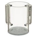 Clear Washing Cup Silver Glitter and Silver Handles