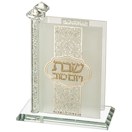 Crystal Match Holder with Gold Plaque