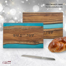 Blue Resin with Acasia Wood Challah Board