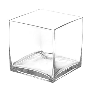 6" X 6" X 6" Clear Cube Glass Vase